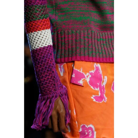 Prabal Gurung Floral Cargo Pants Orange Pink Drop Crotch 28 Streetwear - Picture 2 of 14